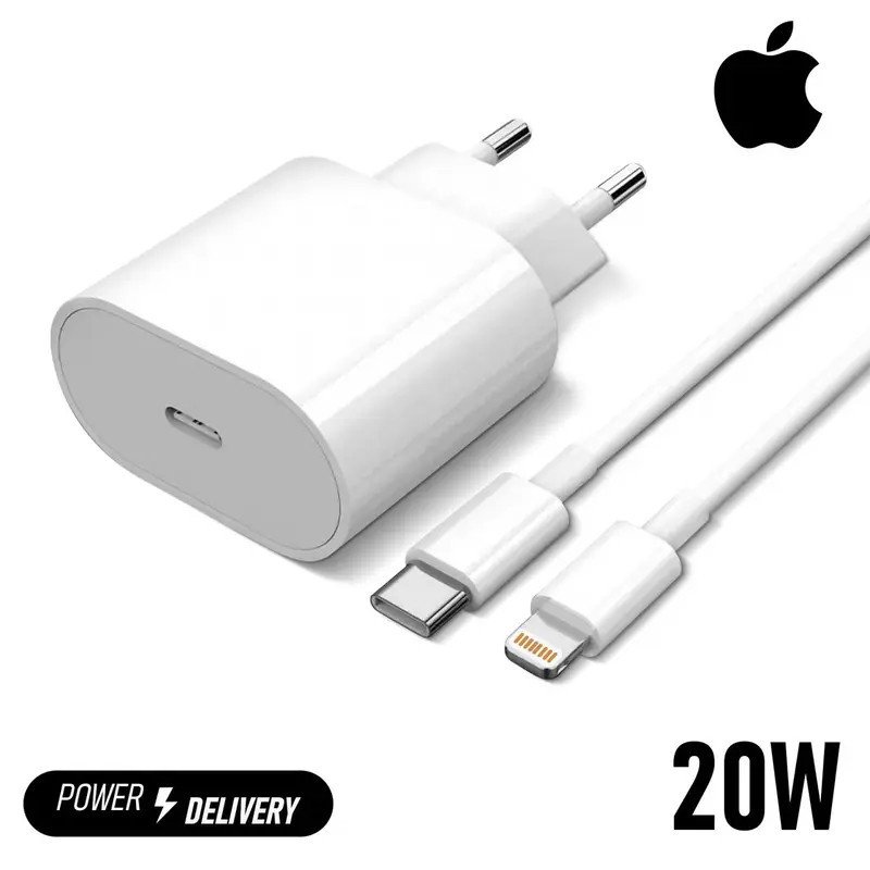 Apple Chargeur - Original Apple - USB-C 20W + Câble USB-C 1m pour iPhone, iPad, Airpods