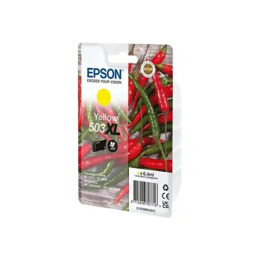 Epson série 503XL Cartouches d’encre séparées jaune Piments 4,6ml rendement élevé.