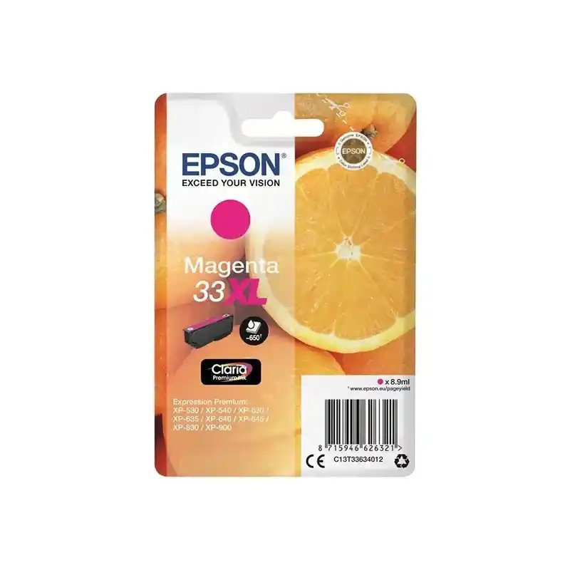 EPSON série 33XL cartouche d'encre magenta Claria Premium Oranges fiable et économique