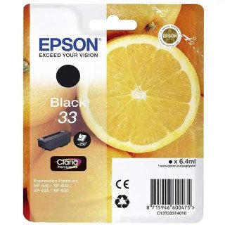 EPSON série 33 cartouche d'encre noire Claria Premium Oranges 6,4 ml authentique et fiable.