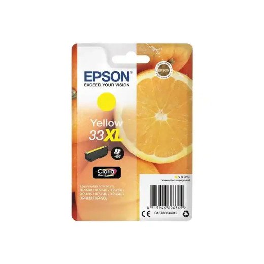 EPSON série 33XL cartouche d'encre jaune Claria Premium Oranges meilleur qualité.