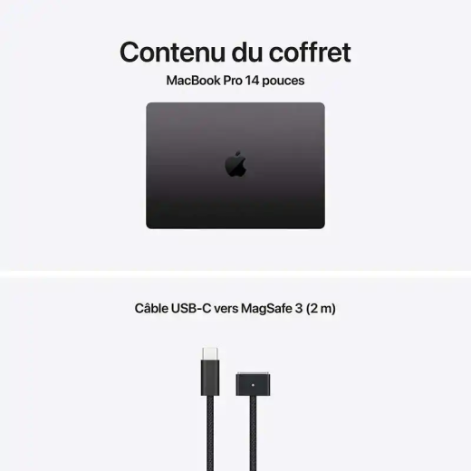Apple MacBook Pro 14,2" Liquid Retina XDR - Puce Apple M5 - GPU 10 cœurs/ CPU 10 cœurs - 16 Go RAM - 512 Go SSD - Noir Sidéral
