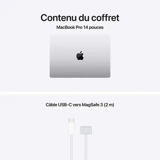 Apple MacBook Pro 14,2" Ecran Liquid Retina XDR - Puce Apple M5 - GPU 10 cœurs/ CPU 10 cœurs - 16 Go RAM - 512 Go SSD - Argent