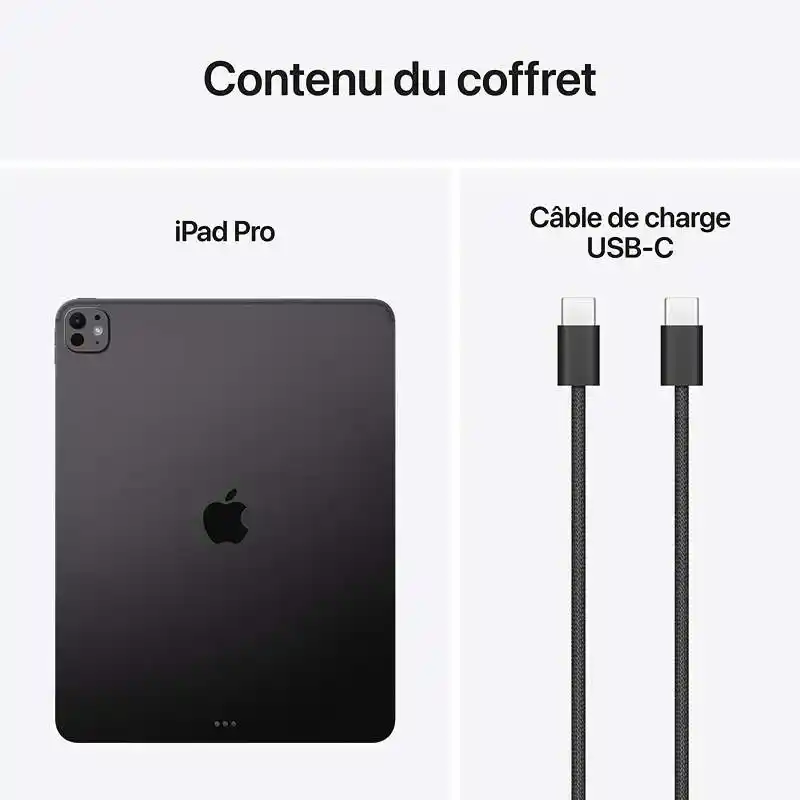 Apple iPad Pro 11" XDR Liquid Retina OLED - Puce M5 - CPU 10 cœurs/ GPU 10 cœurs - 12 Go RAM - 256 Go Stockage - Noir Sidéral
