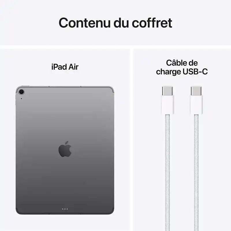 Apple iPad Air Wi-Fi 13" Écran Liquid Retina - Puce M3 - CPU 8 cœurs/ GPU 9 cœurs - 8 Go RAM - 128 Go Stockage - Gris sidéral