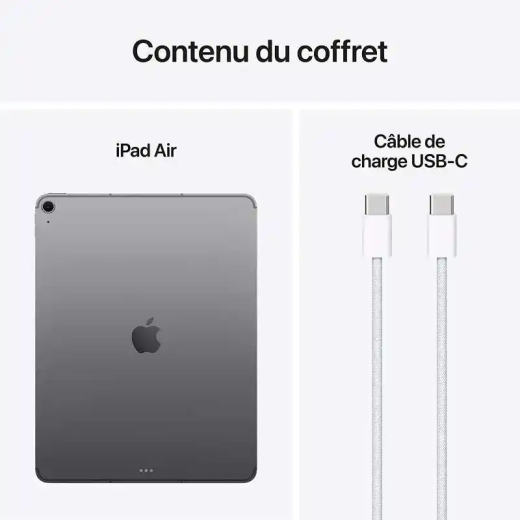 Apple iPad Air Wi-Fi 13" Écran Liquid Retina - Puce M3 - CPU 8 cœurs/ GPU 9 cœurs - 8 Go RAM - 128 Go Stockage - Gris sidéral