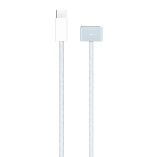 Apple Câble USB-C vers MagSafe 3 (2 mètres) - Compatibilité: MacBook Air/ Pro M5, M4, M3, M2 - Tissu tressé en nylon - Bleu ciel