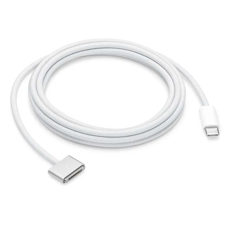 Apple Câble USB-C vers MagSafe 3 (2 mètres) - Compatibilité: MacBook Air/ Pro M5, M4, M3, M2 - Tissu tressé en nylon - Argent