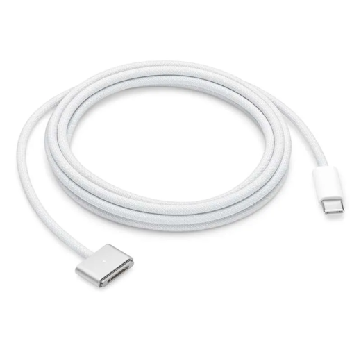 Apple Câble USB-C vers MagSafe 3 (2 mètres) - Compatibilité: MacBook Air/ Pro M5, M4, M3, M2 - Tissu tressé en nylon - Argent