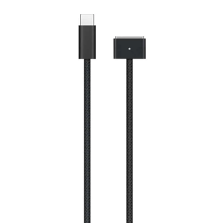 Apple Câble USB-C vers MagSafe 3 (2 m) - Compatibilité: MacBook Air/ Pro M5, M4, M3, M2 - Tissu tressé en nylon - Noir sidéral