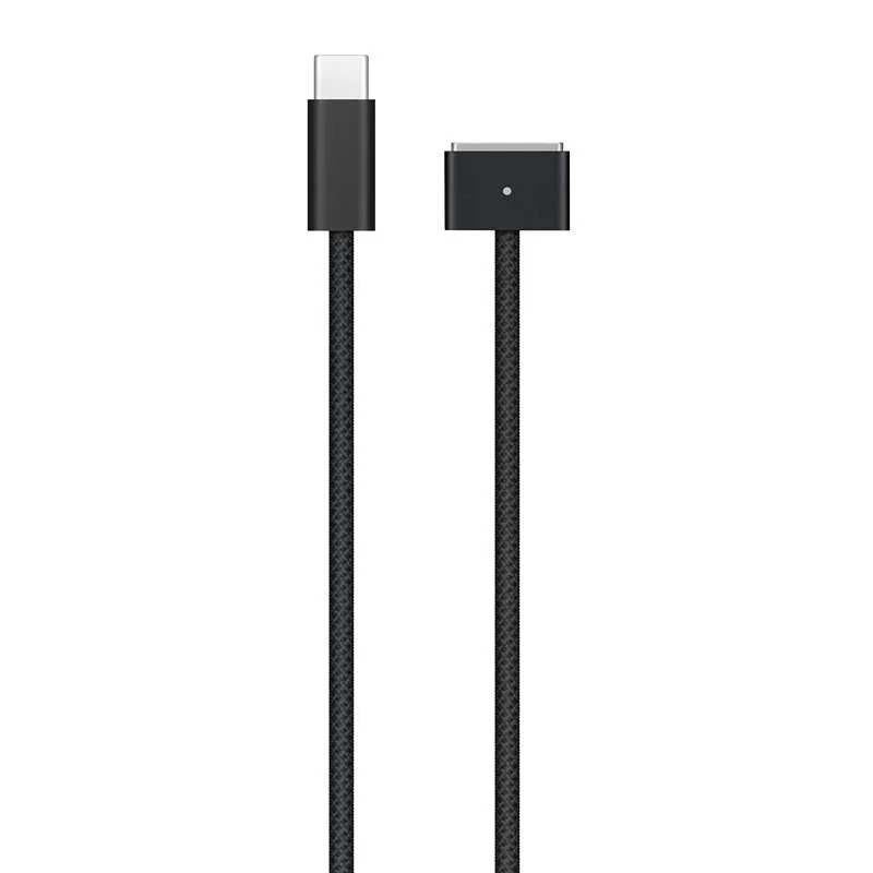 Apple Câble USB-C vers MagSafe 3 (2 m) - Compatibilité: MacBook Air/ Pro M5, M4, M3, M2 - Tissu tressé en nylon - Noir sidéral