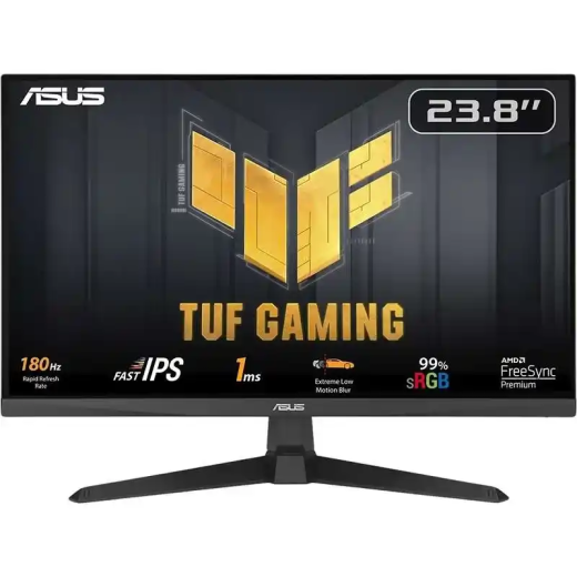 Asus Moniteur TUF Gaming 23,8 pouces Full HD - Fast IPS - 180Hz - 1ms (GTG) - haut-parleurs intégrés - AMD FreeSync Premium