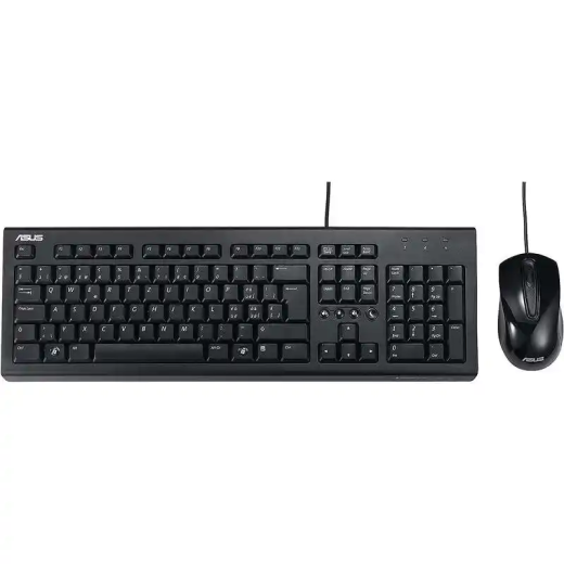 ASUS Ensemble clavier + souris U2000 - 1000 ppp - AZERTY - Français - Souris à 3 boutons avec capteur optique de 1000 dpi