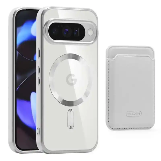 GOOGLE pixel porte-cartes gris magnétique Mous 2.0 ultra résistant.