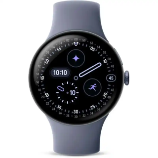 Google Pixel Watch 4 couleur Quartz Gris une montre connectée élégante.
