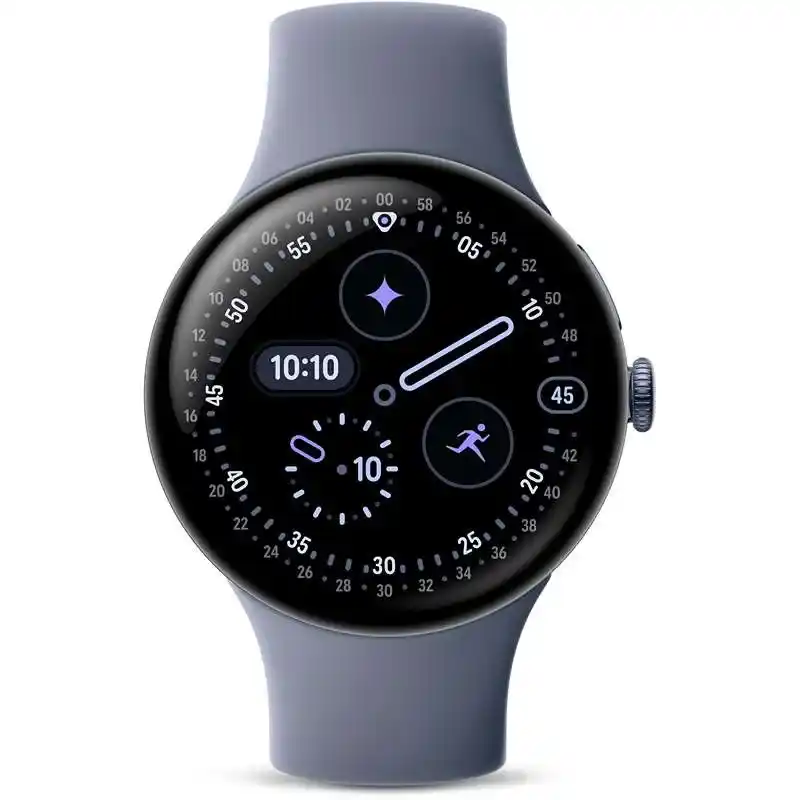 Google Pixel Watch 4 couleur Quartz Gris une montre connectée élégante.
