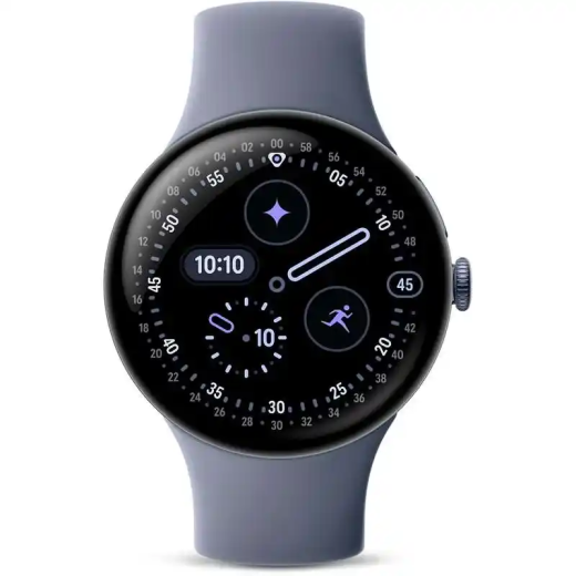 Google Pixel Watch 4 couleur Quartz Gris une montre connectée élégante.