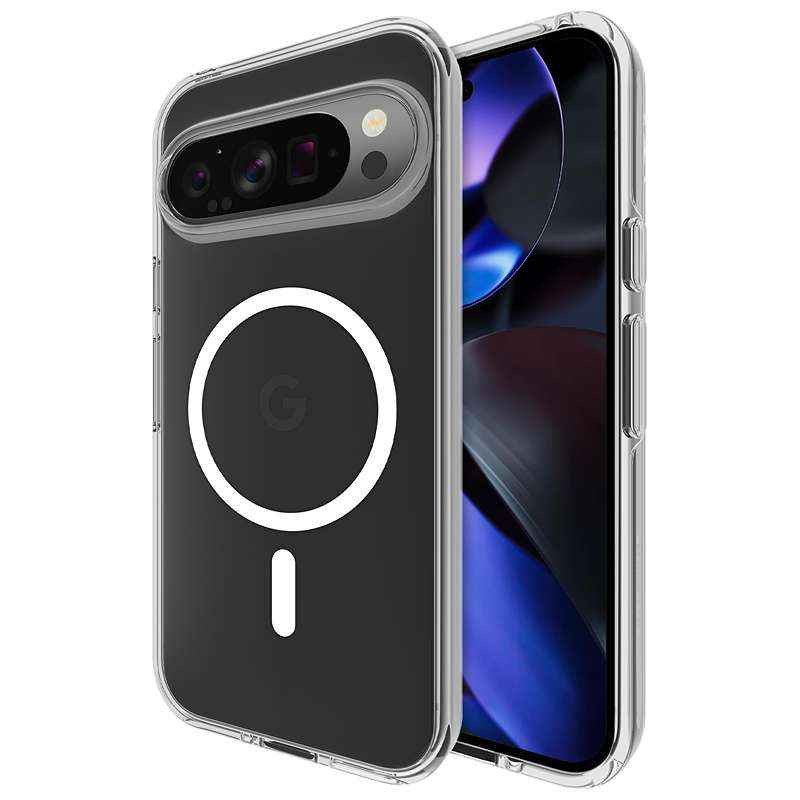 Google pixel étui transparente Case-Mate avec aimant pour Pixel 9, 9 Pro et 9 Pro XL.