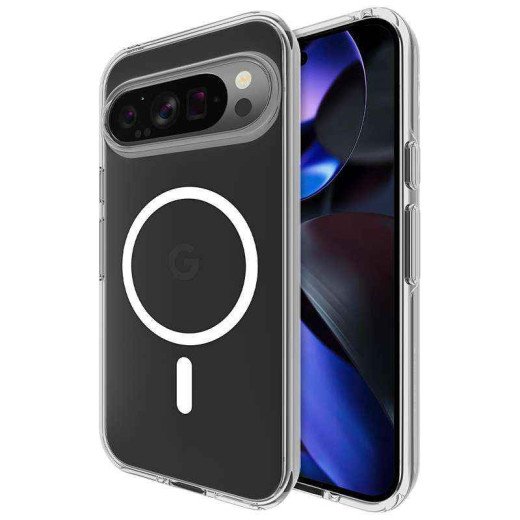 Google pixel étui transparente Case-Mate avec aimant pour Pixel 9, 9 Pro et 9 Pro XL.