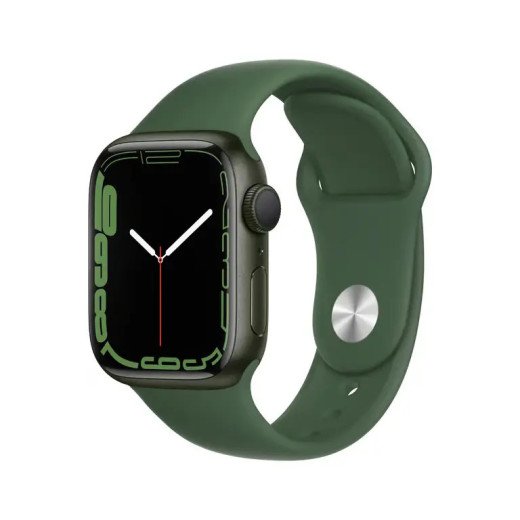 Apple Watch Series 7 GPS  - Boîtier en aluminium Vert 41 mm - Bracelet sport Verte