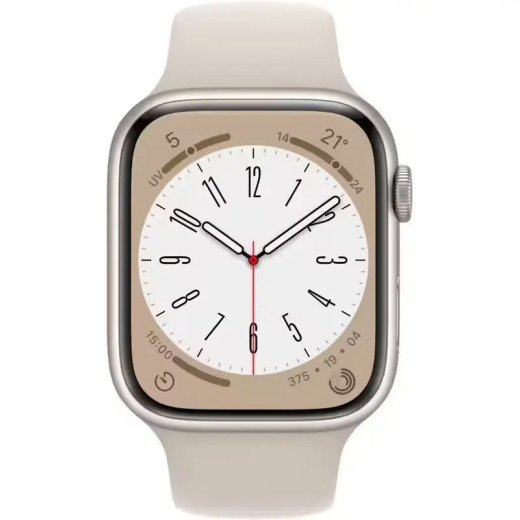 Apple Watch Series 8 GPS - Boîtier en aluminium Lumière stellaire 45 mm