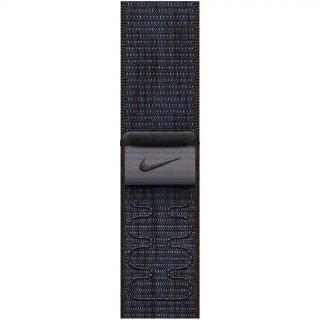 Apple Bracelet - Apple Watch - Signé Apple - Boucle Sport Nike Noir / Bleu -v nylon tissé double - 40 mm