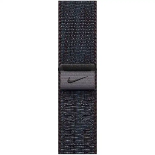 Apple Bracelet - Apple Watch - Signé Apple - Boucle Sport Nike Noir / Bleu -v nylon tissé double - 40 mm