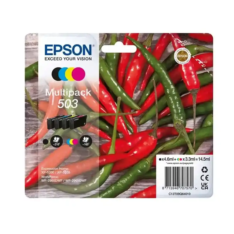 Epson série 503 Cartouches d’encre 4-colours Piments haute capacité et économique.