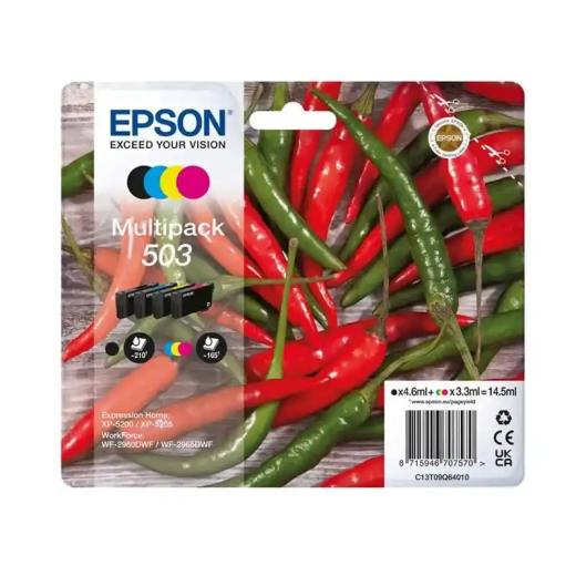 Epson série 503 Cartouches d’encre 4-colours Piments haute capacité et économique.