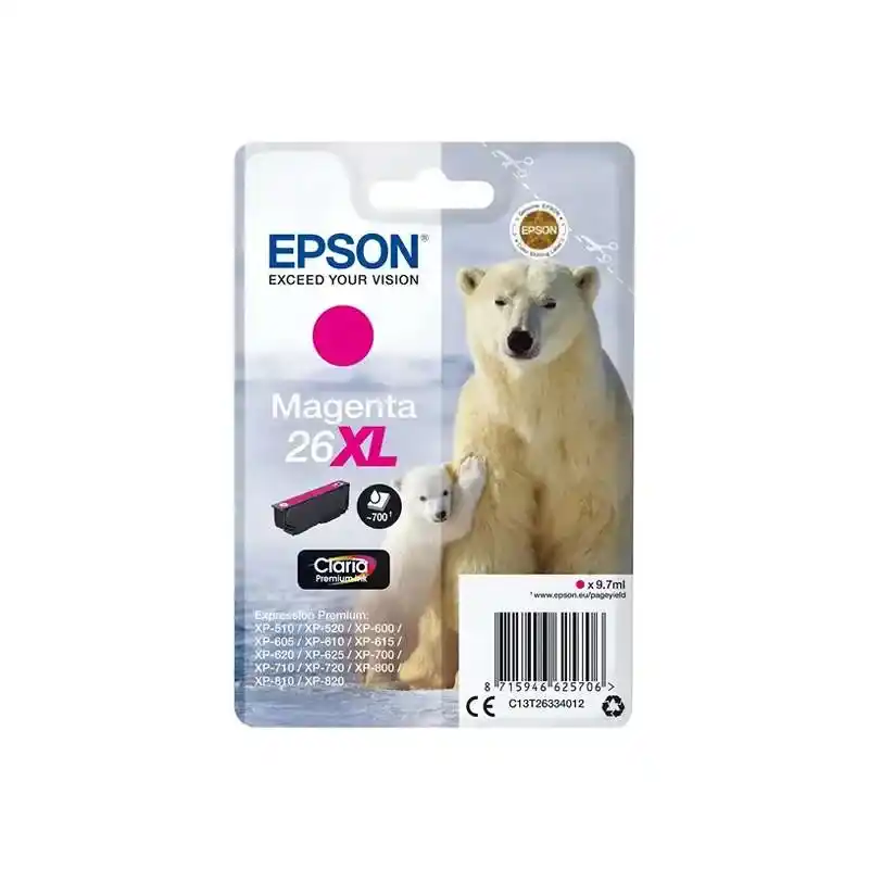 Epson série 26XL Cartouche d'encre magenta Ours Polaire 9,7 ml