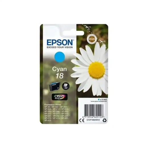 Epson série 18 cartouche d'encre cyan Claria Home 3,3 ml.