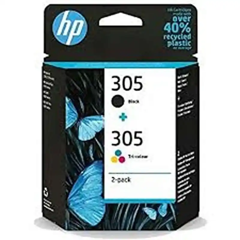 HP 305 Pack de 2  cartouches d'encre authentiques 3 couleurs/noir.