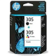 HP 305 Pack de 2  cartouches d'encre authentiques 3 couleurs/noir.