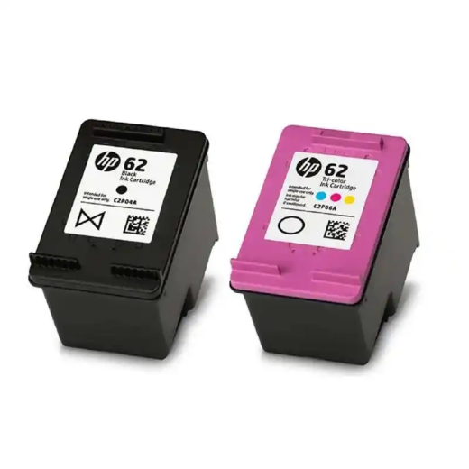 HP 62 pack de 2 cartouches d'encre noire / trois couleurs.