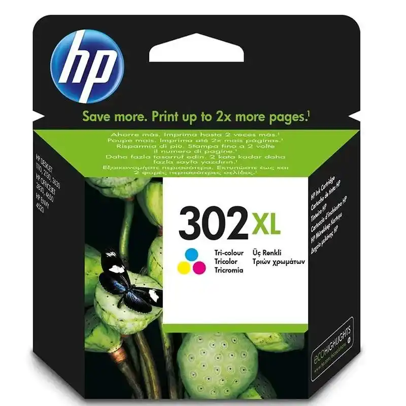 HP 302XL Cartouche d’encre trois couleurs grande capacité authentique