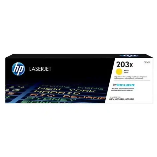 HP 203X cartouche de toner jaune pour LaserJet grande capacité.