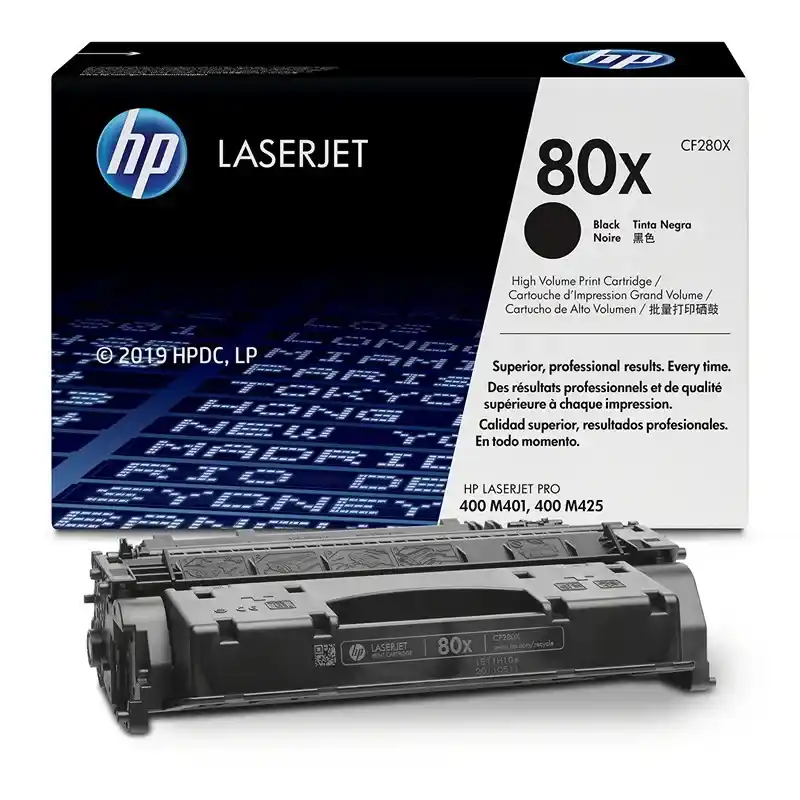 HP 80X toner LaserJet noir grande capacité authentique.