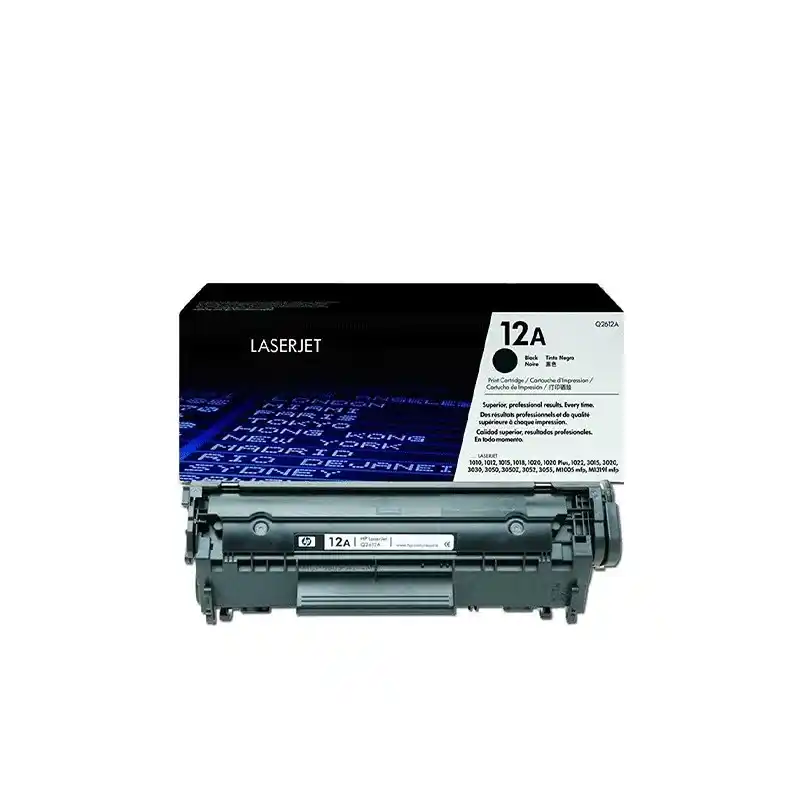 HP 12A toner LaserJet noir authentique qualité professionnelle.
