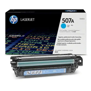 HP 507A toner LaserJet cyan authentique qualité professionnelle.
