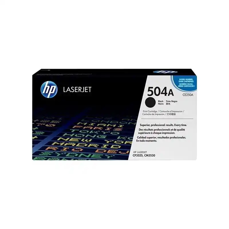 HP 504A toner LaserJet noir authentique performances fiables.