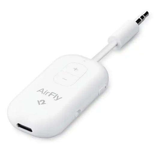 Bose AirFly Pro 2 blanc batterie 25h longs vols prises jack 3,5 mm adaptateur Bluetooth haut de gamme
