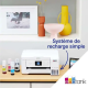 Epson ET-2856 imprimante multifonction A4 Wi-Fi EcoTank équipée de réservoirs d’encre.