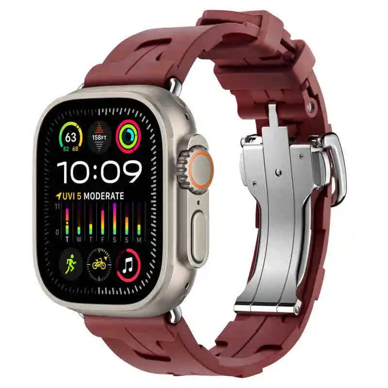 Apple Watch Ultra 2 GPS + Cellulaire - Boîtier Titane 49 mm - sport Kilim rouge