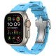 Apple Watch Ultra 2 GPS + Cellulaire - Boîtier Titane 49 mm - sport Kilim Bleu Céleste