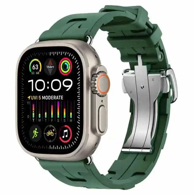 Apple Watch Ultra 2 GPS + Cellulaire - Boîtier Titane 49 mm - Sport Kilim vert