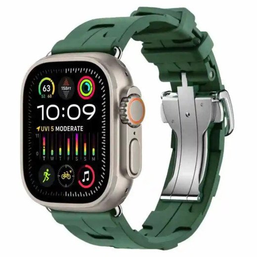 Apple Watch Ultra 2 GPS + Cellulaire - Boîtier Titane 49 mm - Sport Kilim vert