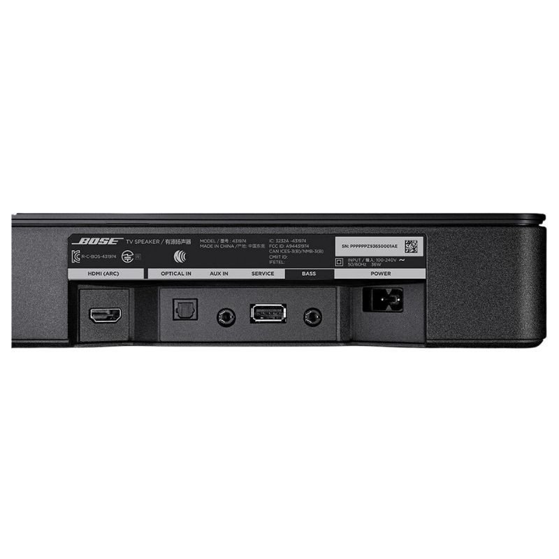 Bose Enceinte TV Speaker noir barre son compacte pour améliorer la clarté des dialogues son global
