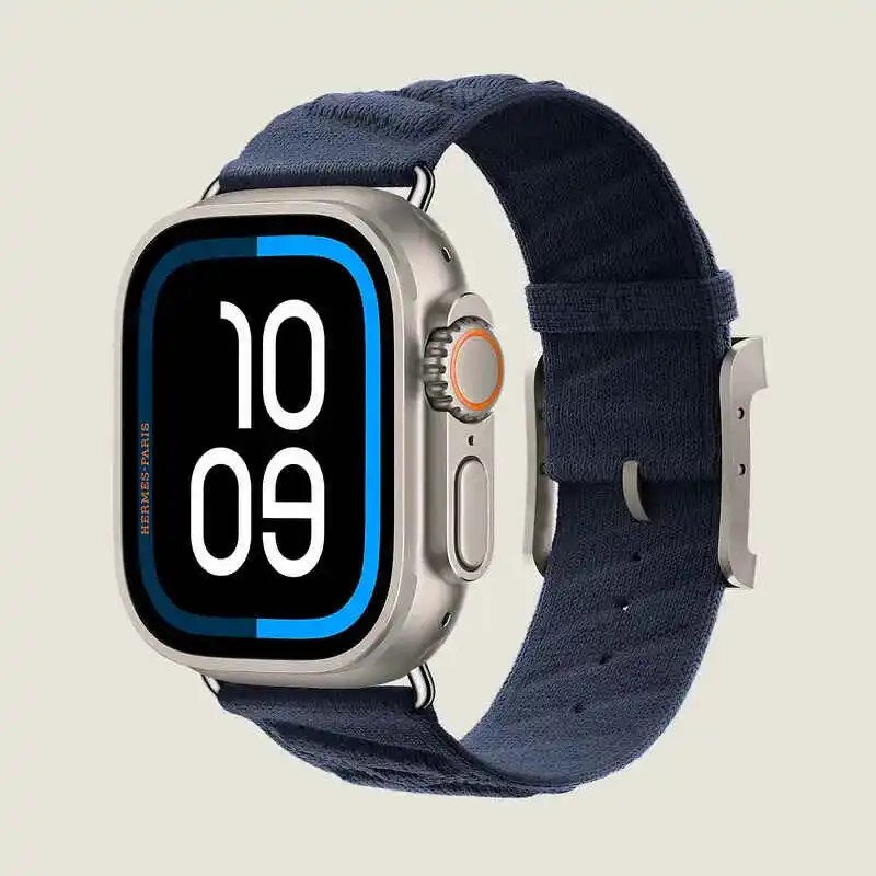 Apple Watch Hermès Ultra 2 GPS + Cellulaire - Boîtier Titane 49 mm - Bleu Nuit