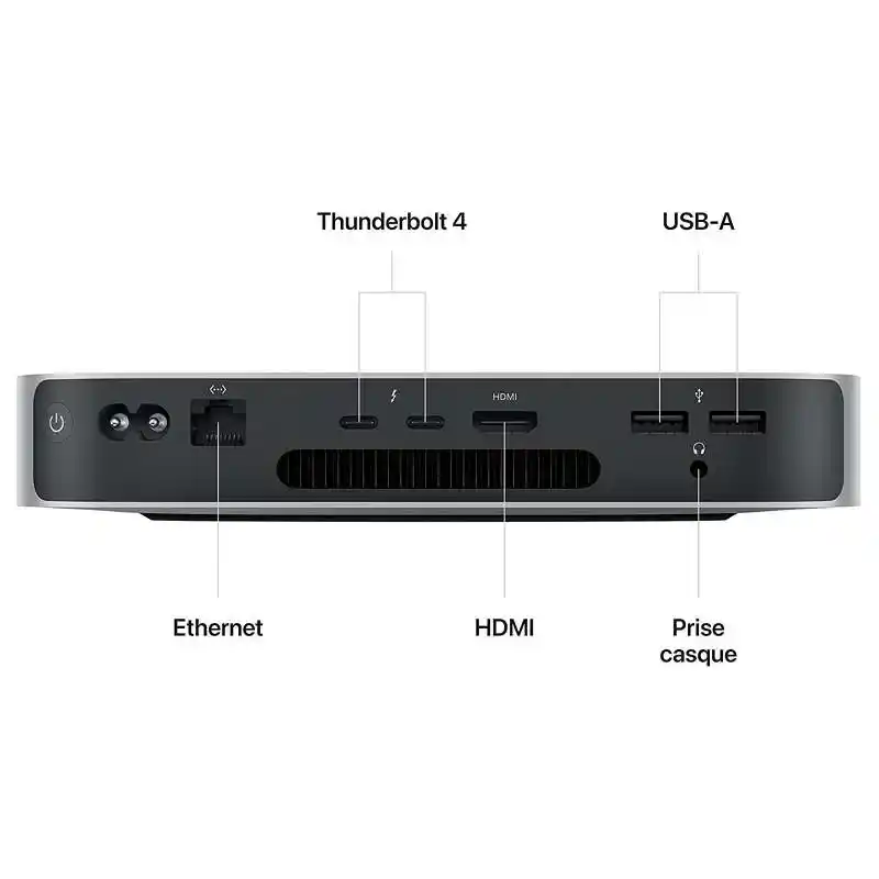 Apple Mac Mini - 512 Go SSD - 8 Go RAM - Puce M1 - jusqu’à 40 Gbit/s - Garantie 1 An