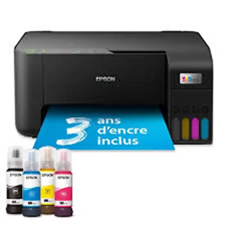 Epson ET-2864 imprimante multifonction A4 WI-FI EcoTank équipée de réservoirs d’encre.